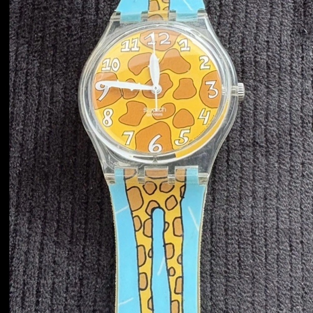 Swatch Safari Pattern Watch with Blue and Orange